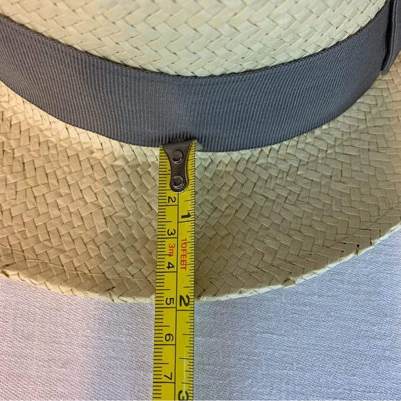 C.C. Exclusive Fedora Paper Hat with Grey Bow and Gold Logo - Picture 9 of 9